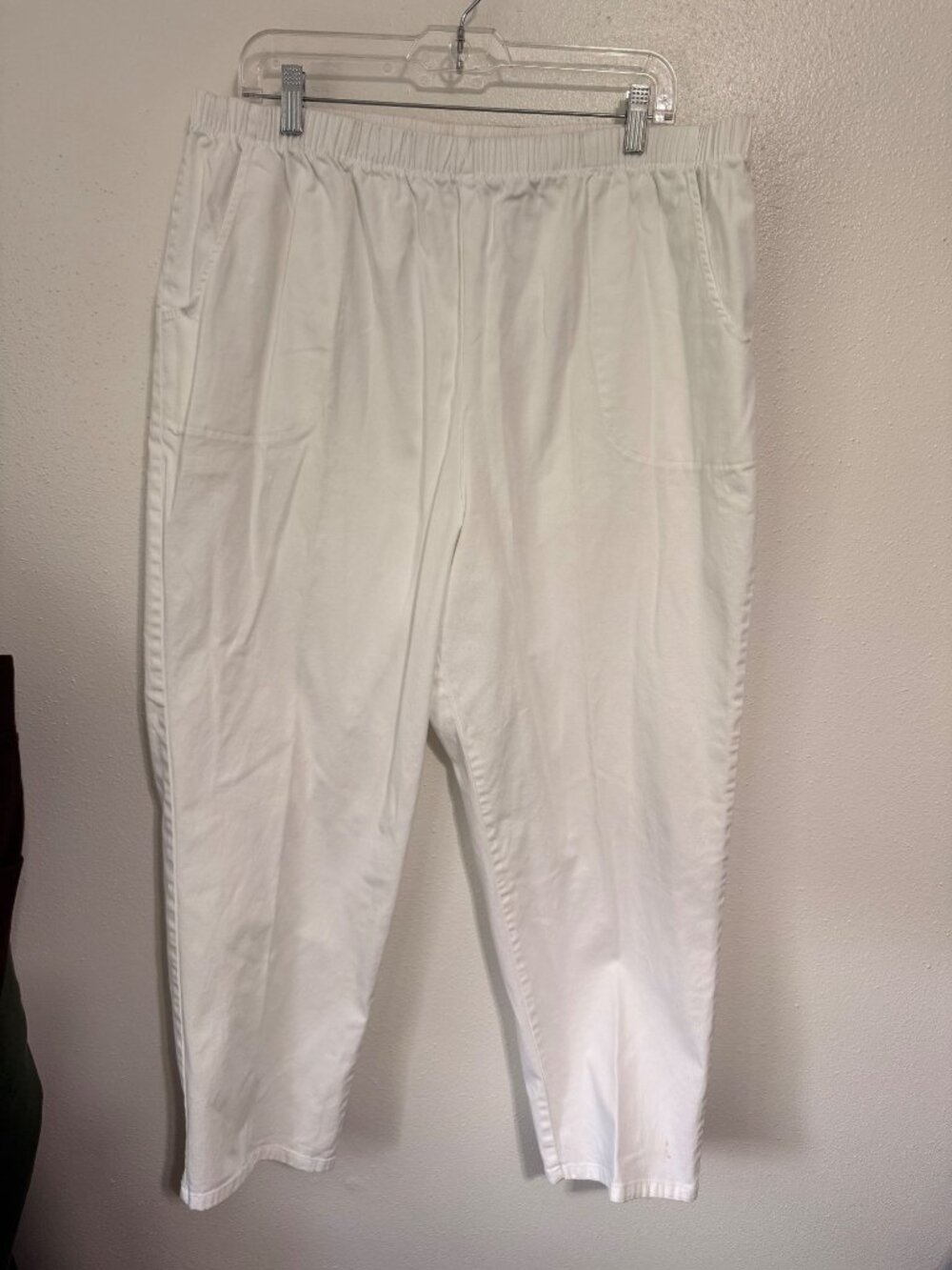 White Stag Pull On Pants White Stretch with Pockets Womans 3X
